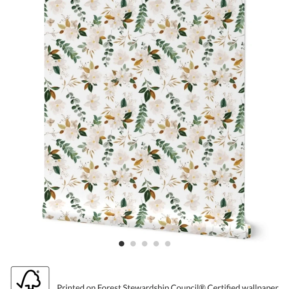 Magnolia Floral - Medium Wallpaper